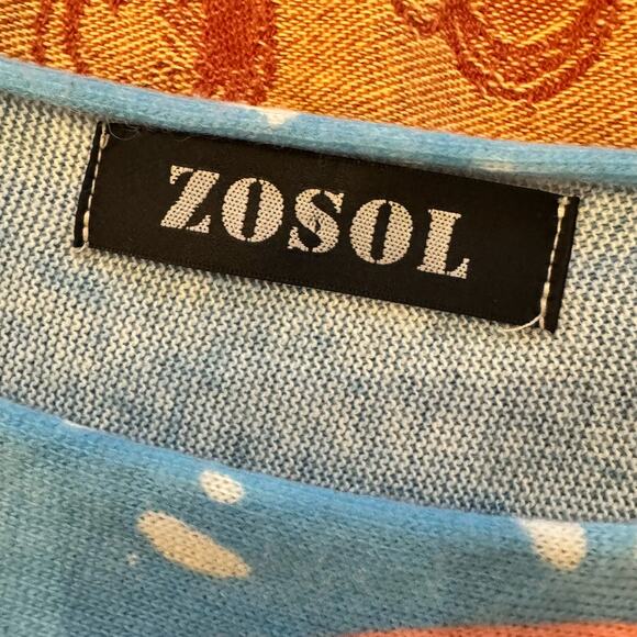 ZOSOL Oversized Colorful Geometric Sweater Art Artsy Art Teacher Boho Retro - Picture 7 of 7